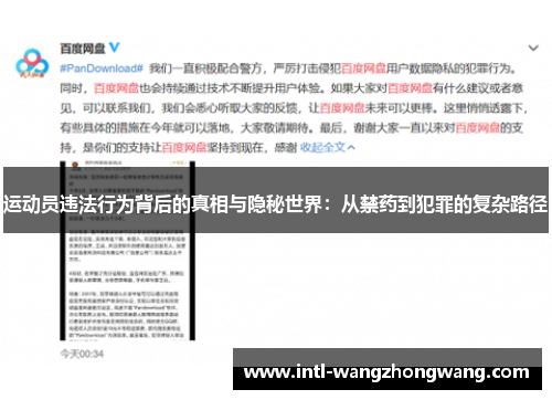 运动员违法行为背后的真相与隐秘世界：从禁药到犯罪的复杂路径